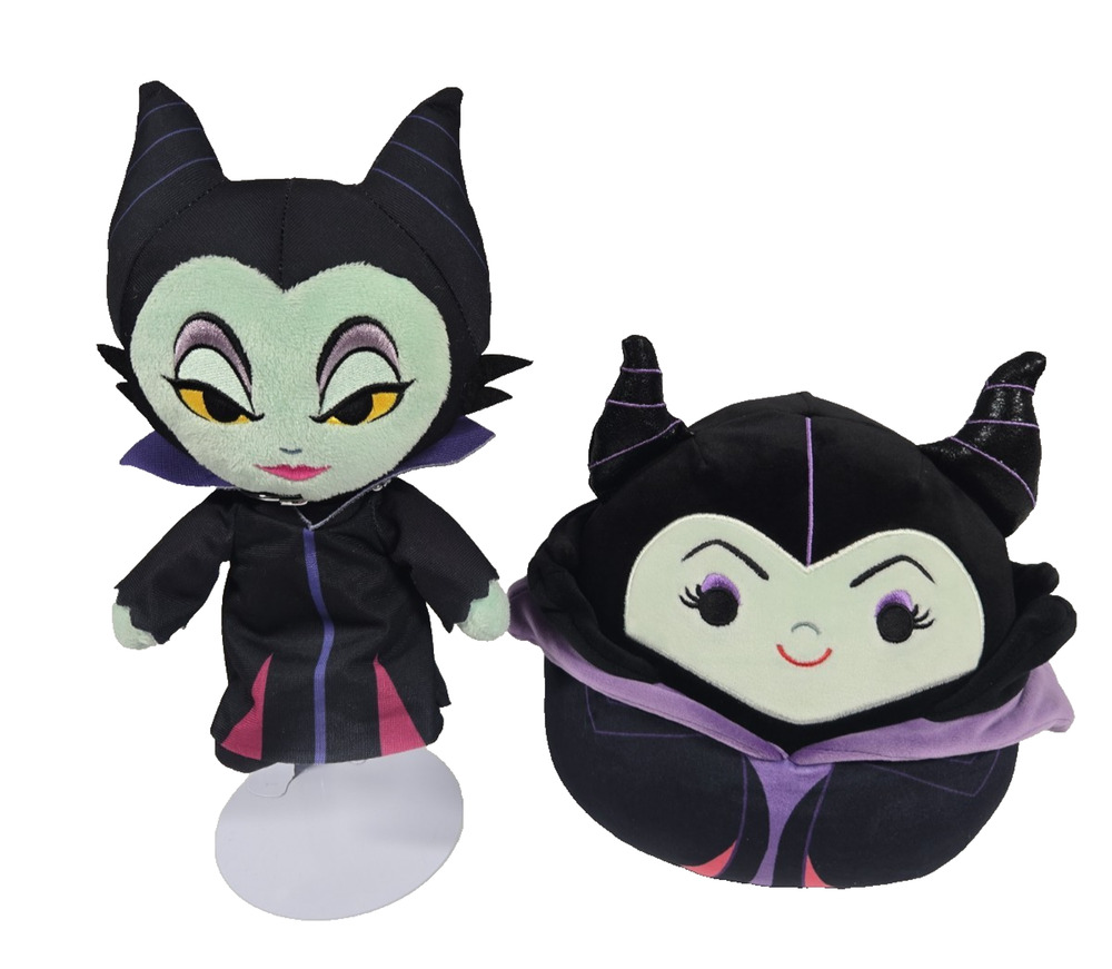 Disney Villains Maleficent Stuffed Plush 10 Inch Squishmallows 8 Inch Lot of 2